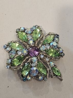 Collectible Mid-Century Albert Weiss Signed Rhinestone Brooch, Pre-Copyright